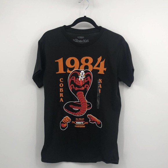 Hybrid Apparel The Karate Kid 1984 Cobra Graphic T Shirt Crewneck Black Small - Picture 1 of 8